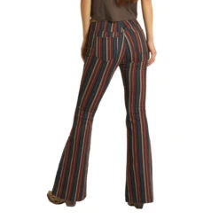 Rock & Roll Cowgirl Women's Bargain Bell High Rise Stripe Jeans WPH1651 -Ariat Style WPH1651 B