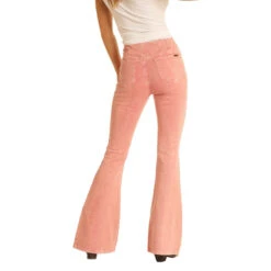 Rock & Roll Cowgirl Ladies High Rise Flare Coral Denim Jeans WPH8176 -Ariat Style WPH8176 B