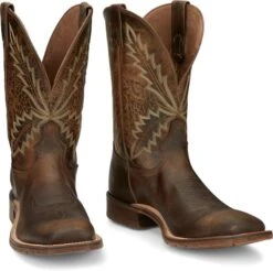 Tony Lama Men's Tan Retan Square Toe Boots XT5104 -Ariat Style XT5104 617x563 1