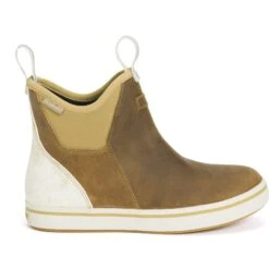 XTRATUF Ladies 6" Tan Leather Ankle Deck Waterproof Boots XWAL-901 -Ariat Style XWAL 901 Taupe Sparkly Heel 3 V2 2400x 1600x 1ac42f8c ff43 4c4b 82eb e544f8814e7f