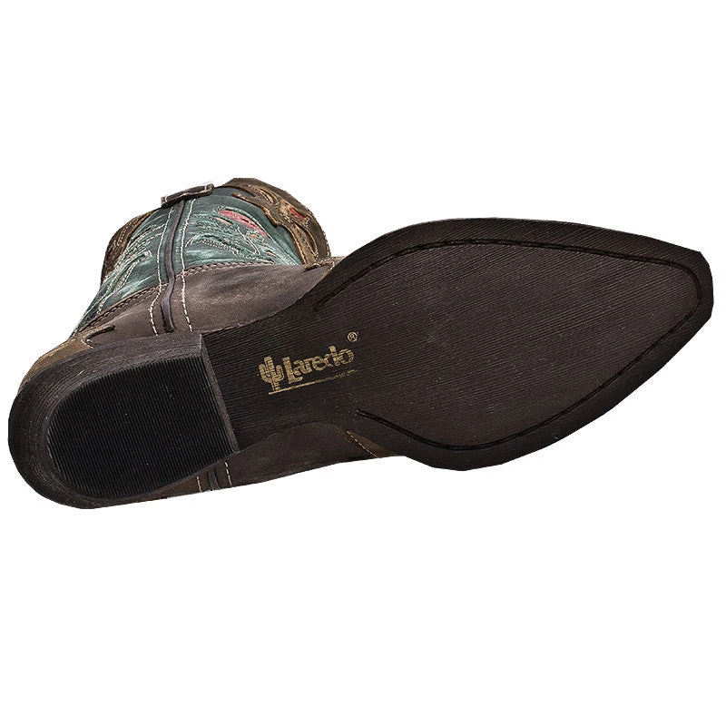 Laredo Ladies Miss Kate Brown And Teal Boots 52138 4 Laredo Ladies Miss Kate Brown And Teal Boots 52138 - Image 4