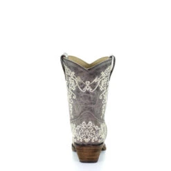 Corral Boots Corral Ladies Lisa Brown Crater Bone Embroidery Shortie Boots A3190 -Ariat Style a3190 3