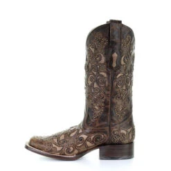 Corral Boots Corral Ladies Brown Inlay, Studs & Embroidery Boots A3326 7 Corral Boots Corral Ladies Brown Inlay, Studs & Embroidery Boots A3326 -Ariat Style a3326 4