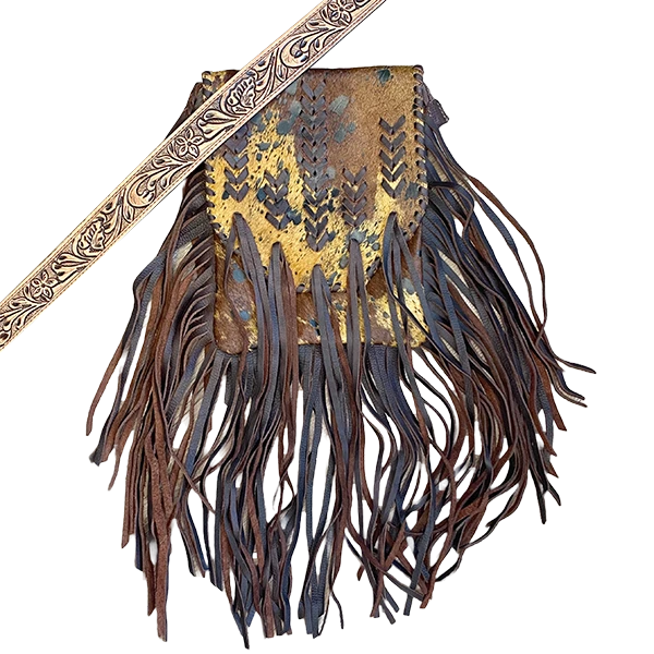 American Darling Cowhide Acid Wash With Fringe Crossbody ADBG522BRAC2 1 American Darling Cowhide Acid Wash With Fringe Crossbody ADBG522BRAC2
