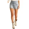 Rock & Roll Ladies Belted Light Wash Shorts RRWD68RZTL