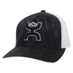 Hooey® Men's Bass 5-Panel Black & White Trucker Hat 2155T-BKWH