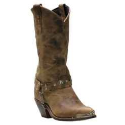 Sage By Abilene Ladies Tan Distressed 11" J-Toe Cowhide Boots 4528
