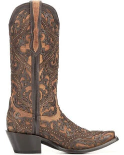Corral Boots Corral Ladies Brown Full Overlay And Stud Boots G1309 -Ariat Style g1309 side
