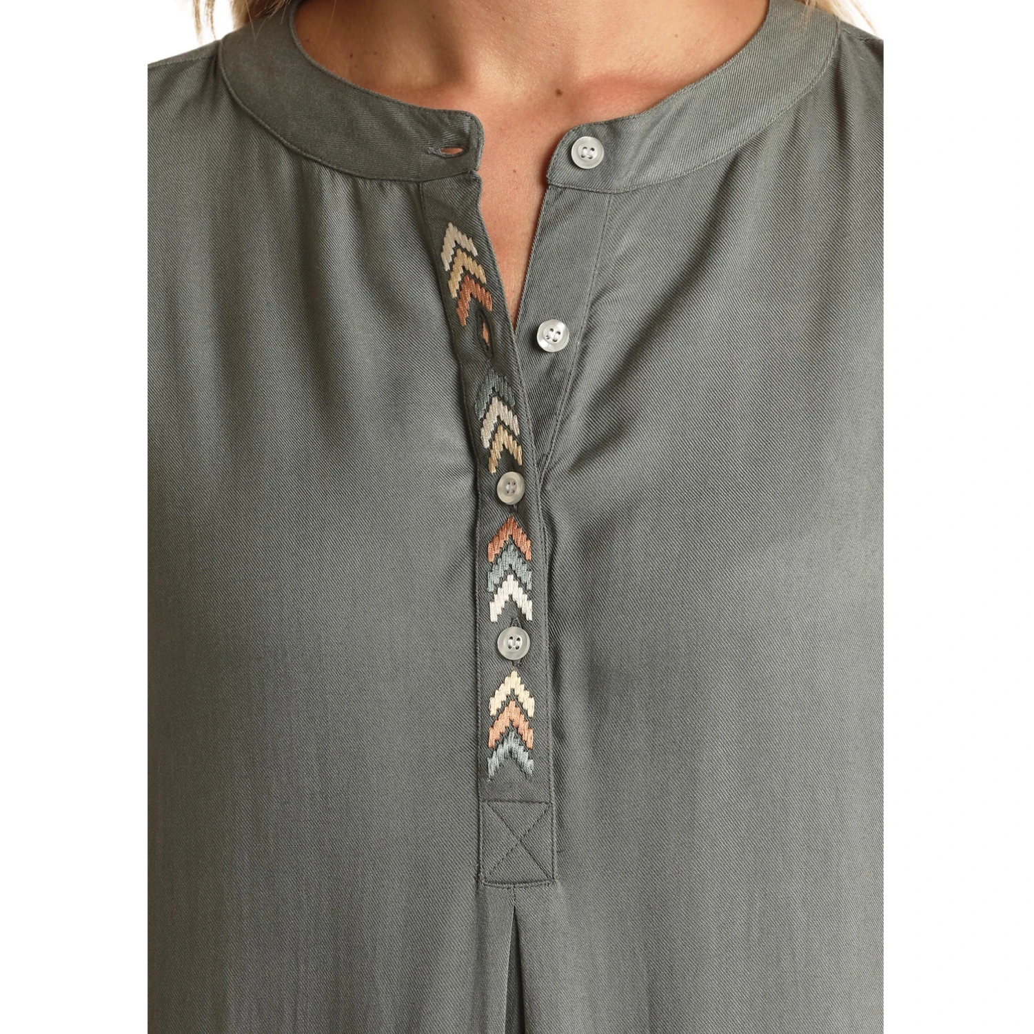 Panhandle Ladies Short Sleeve Popover Olive Dress WLWRD1RZIH 2 Panhandle Ladies Short Sleeve Popover Olive Dress WLWRD1RZIH - Image 2