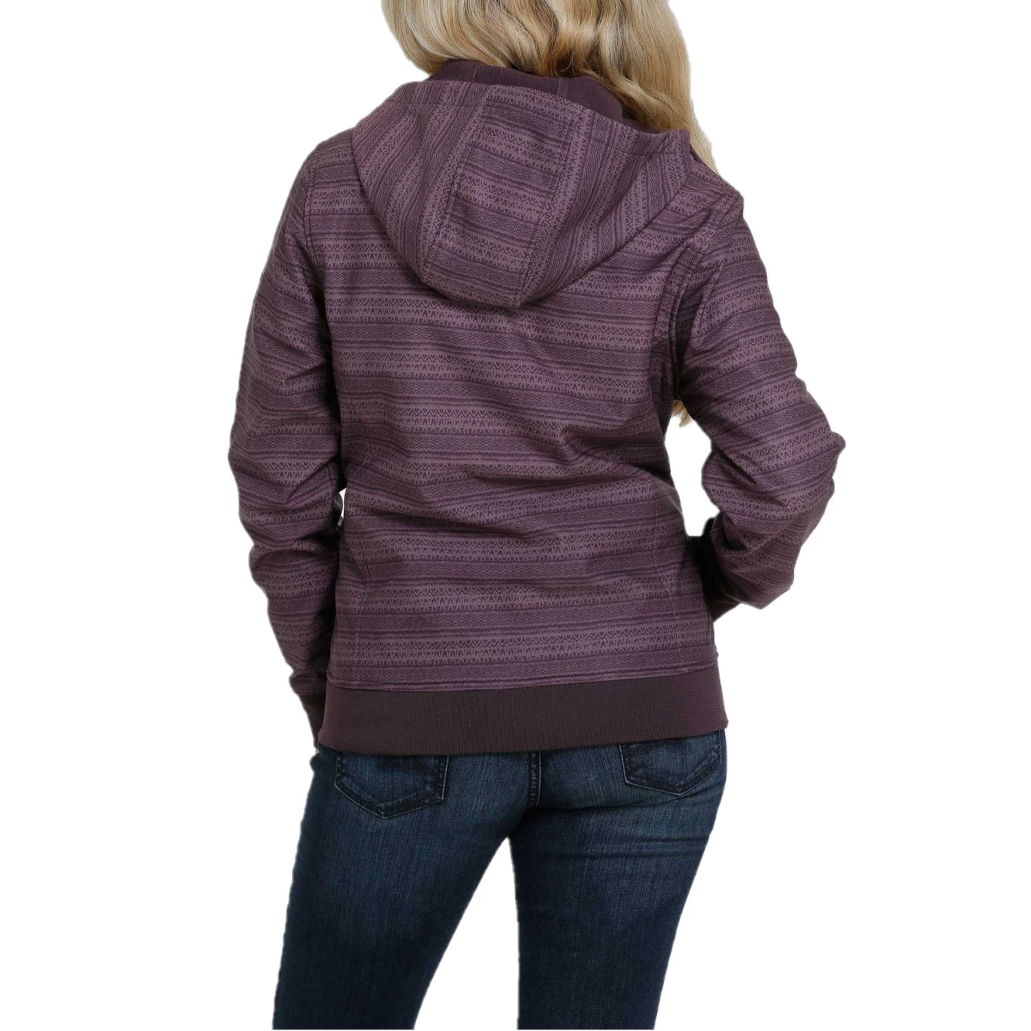 Cinch Ladies Logo Bonded Purple Striped Hooded Jacket MAJ9837002 2 Cinch Ladies Logo Bonded Purple Striped Hooded Jacket MAJ9837002 - Image 2