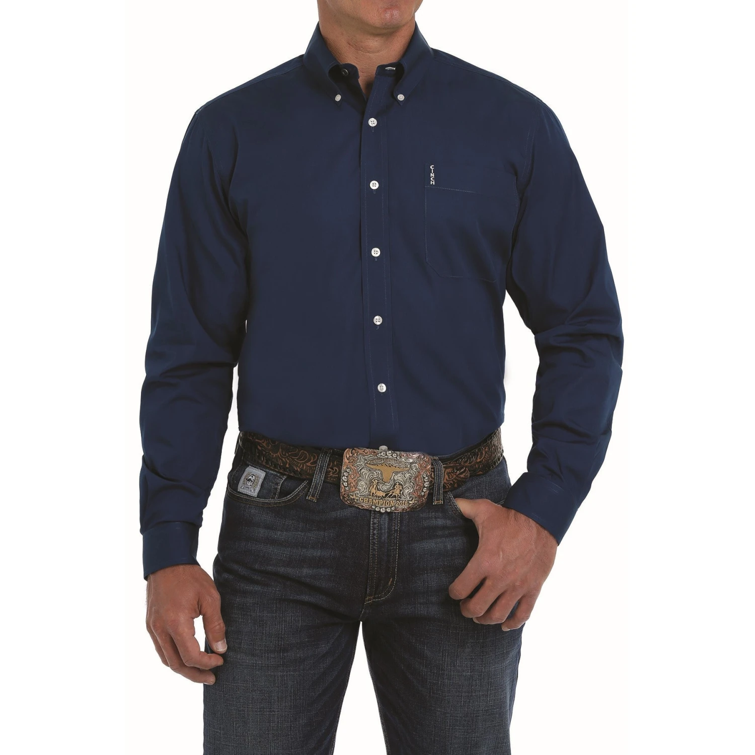 Cinch Men's Modern Fit Blue Button Down Shirt MTW1347021 1 Cinch Men's Modern Fit Blue Button Down Shirt MTW1347021