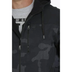 Cinch Men's Black Camo Bonded Hooded Jacket MWJ1525003 -Ariat Style mwj1525003 4 1497 detail