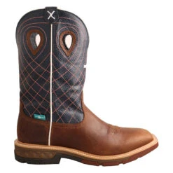 Twisted X Men's Mocha & Navy Ally Toe H2O Work Boots MXBAW01 -Ariat Style mxbaw01 nright