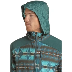 Powder River Outfitters Men's Printed Aztec Peacock Jacket PRMO92RZY6-84 -Ariat Style peacock3