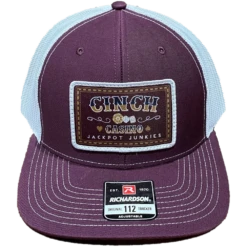 Cinch Men's Burgundy With White Mesh Cap MCC0800014