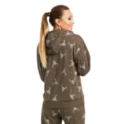 Ariat Ladies Ranch N Chill Brown Printed Sweatshirt 10037220 -Ariat Style ranch n chill sweatshirt back 10037220 ariat 90014.1631823863