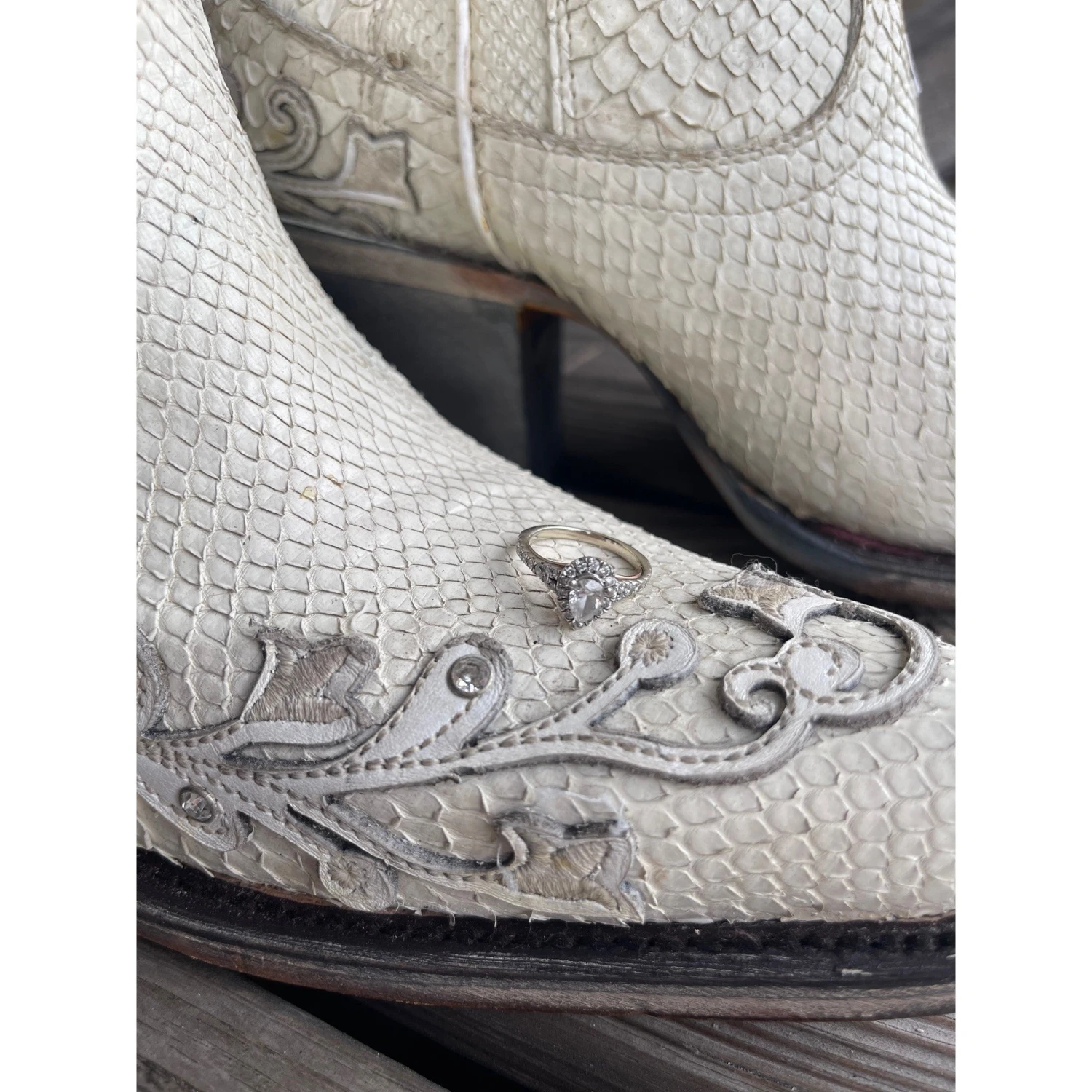 Corral Boots Corral® Ladies "Anna" White Python Overlay & Embroidery Wedding Boots A4357 6 Corral Boots Corral® Ladies "Anna" White Python Overlay & Embroidery Wedding Boots A4357 - Image 6