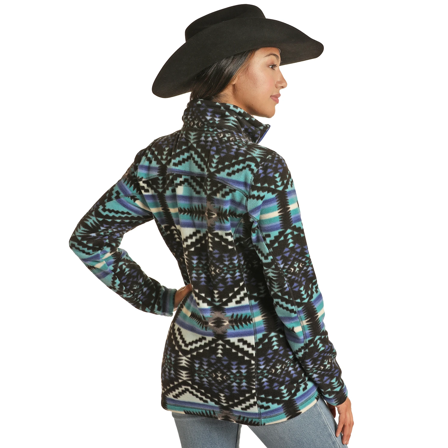 Powder River® Ladies Aztec Fleece Black Pullover Jacket PRWO91RZXV-01 2 Powder River® Ladies Aztec Fleece Black Pullover Jacket PRWO91RZXV-01 - Image 2
