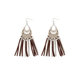 Myra Bag Ladies Tezla Fringed Silver Earrings S-7141